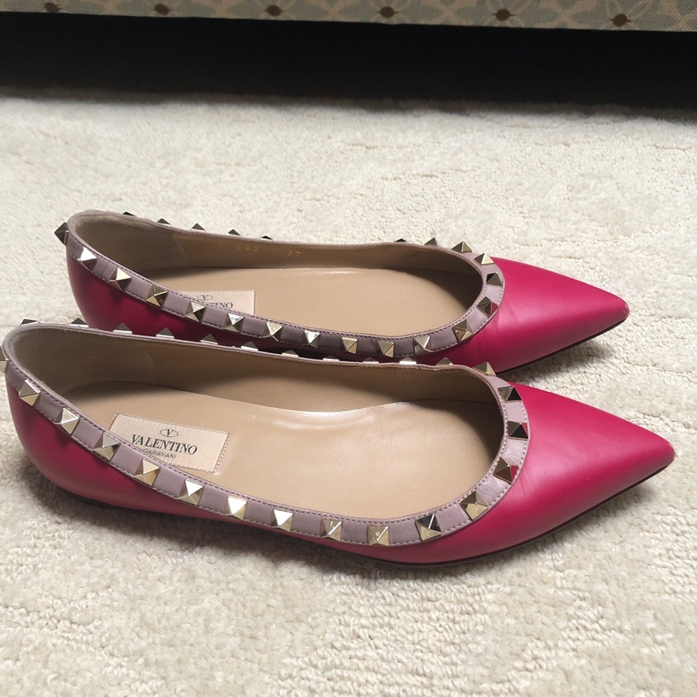 Valentino Rockstud leather flats